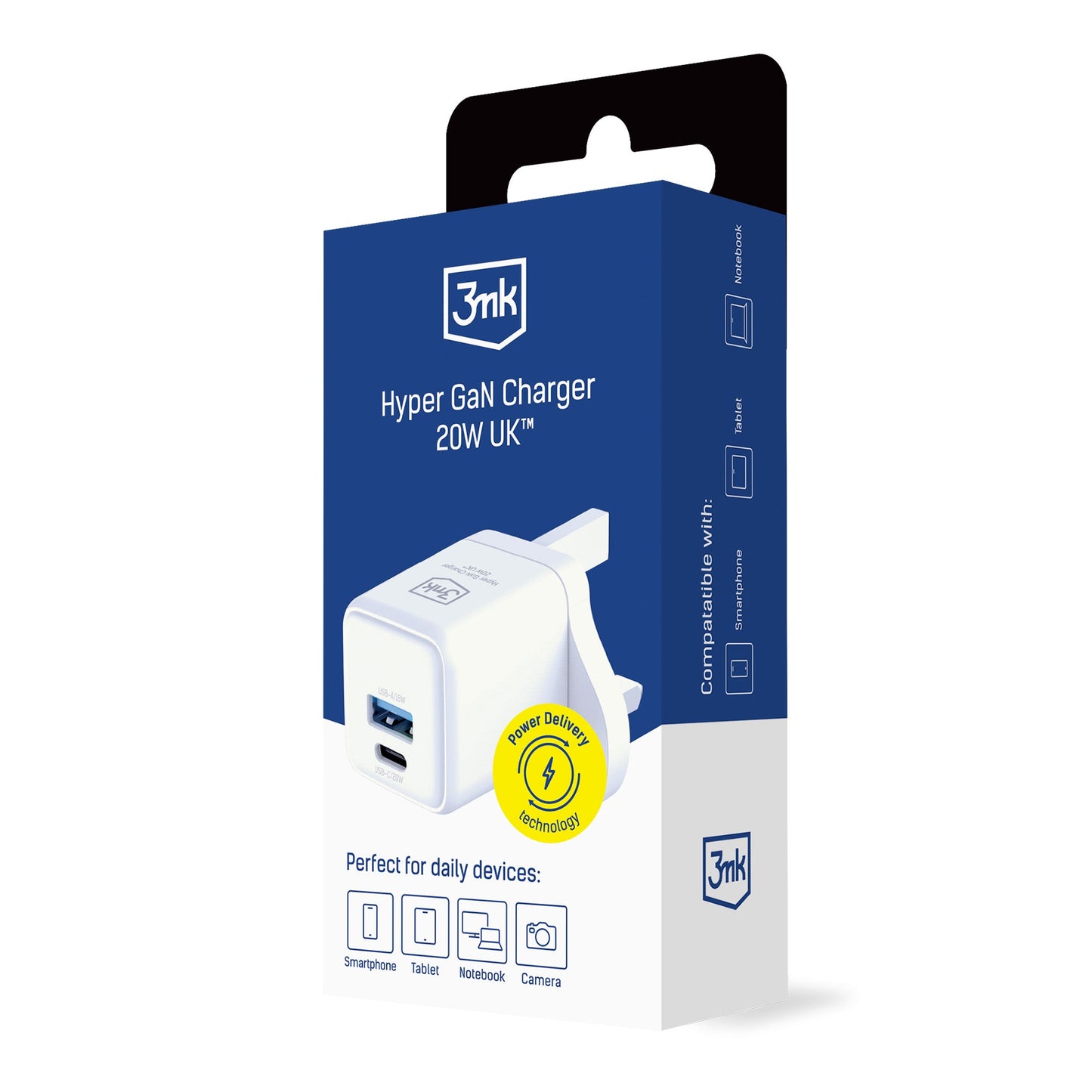 3mk GaN Hyper Charger 20W UK White