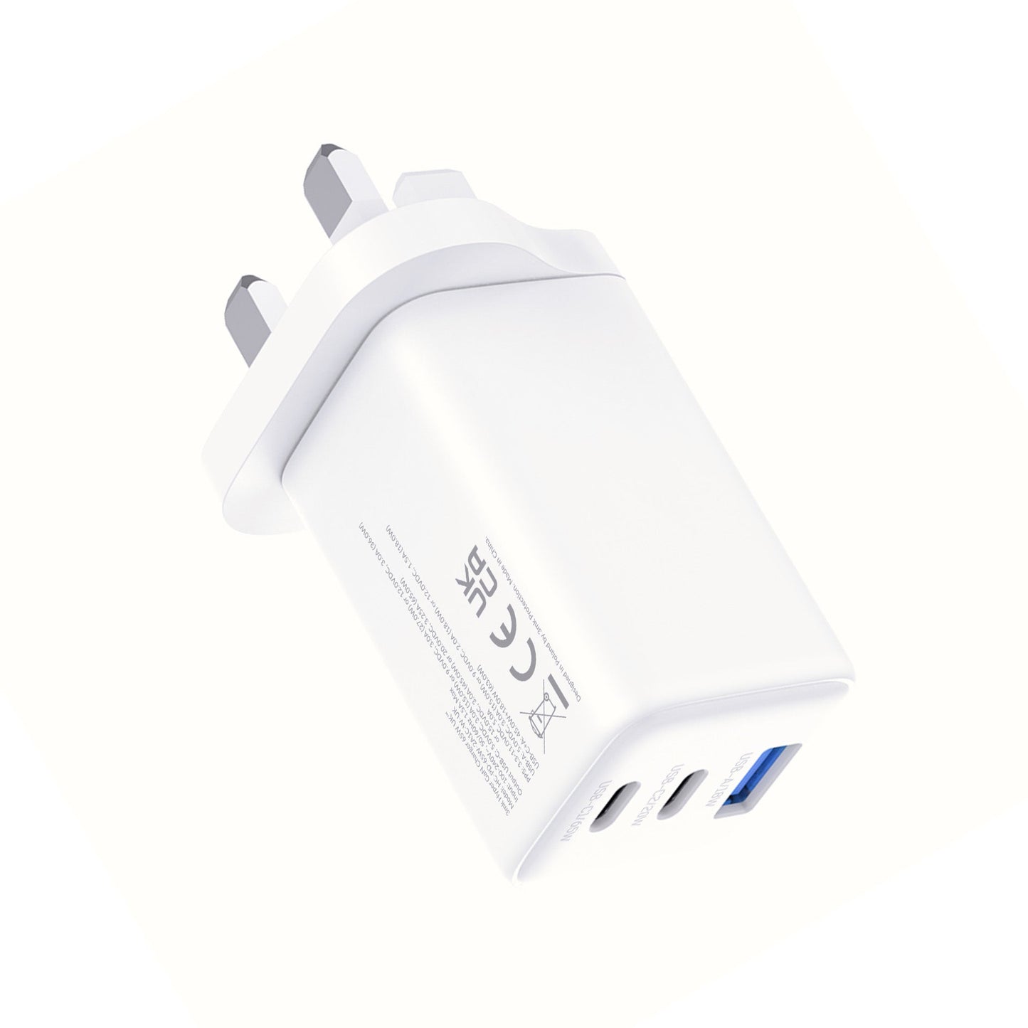 3mk Gan Hyper Charger 65W UK White
