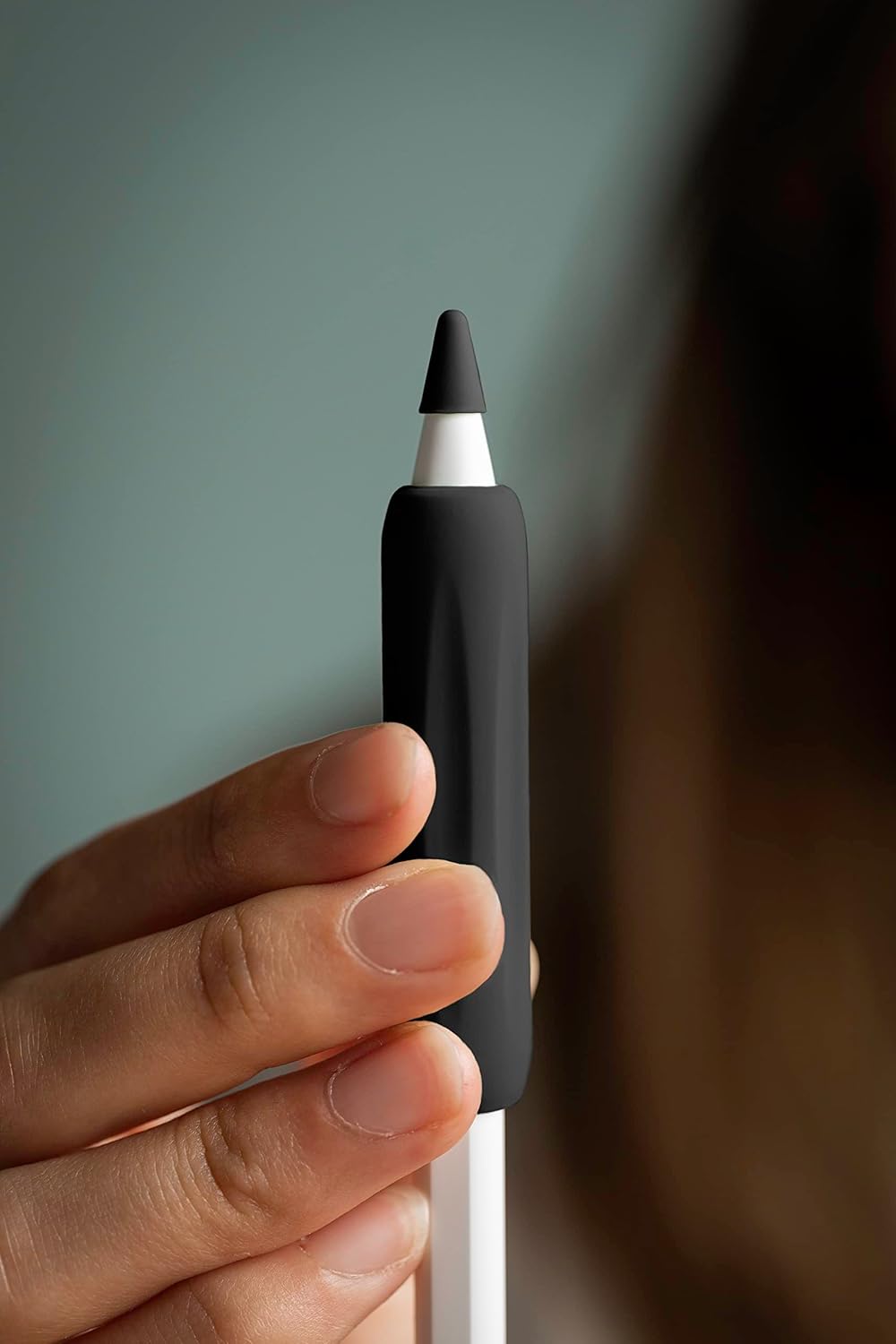 PenTips Ergonomic Grip compatible with Apple Pencil, BLACK