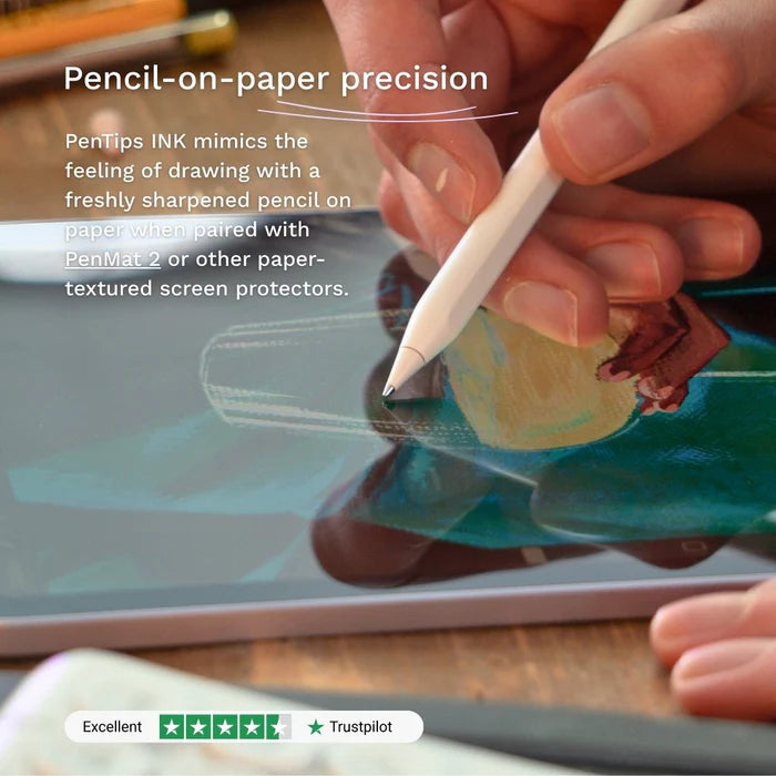 PenTips Ink compatible with Apple Pencil (Metal Screw-On for use with PenMat), White