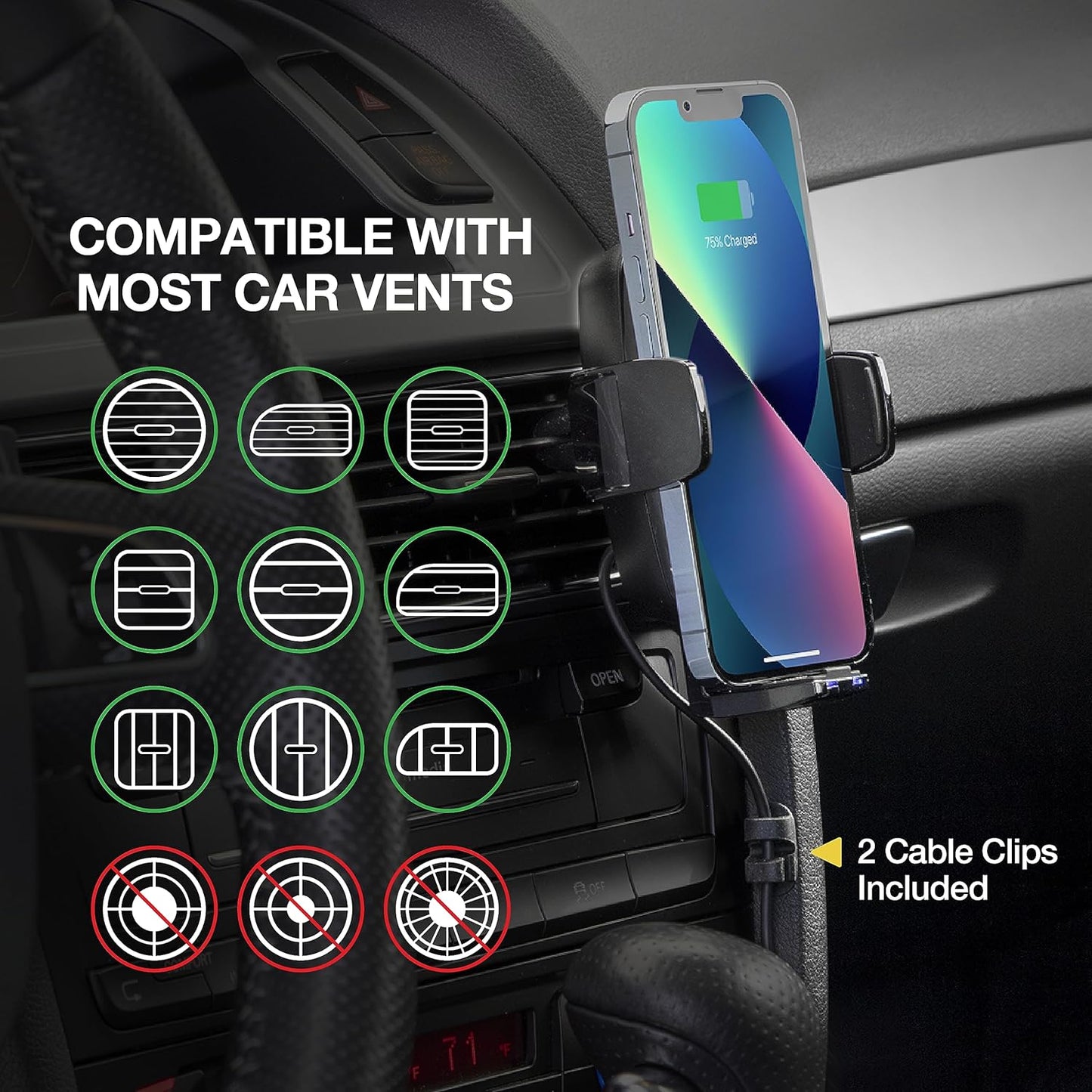 Scosche 3 Universal 15W Charging Window/Dash/Vent Mount for Mobile Devices