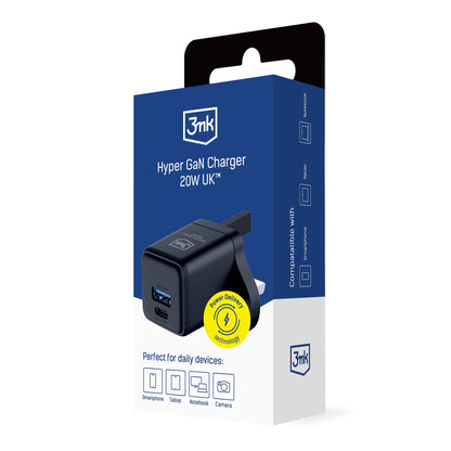 3mk GaN Hyper Charger 20W UK Black