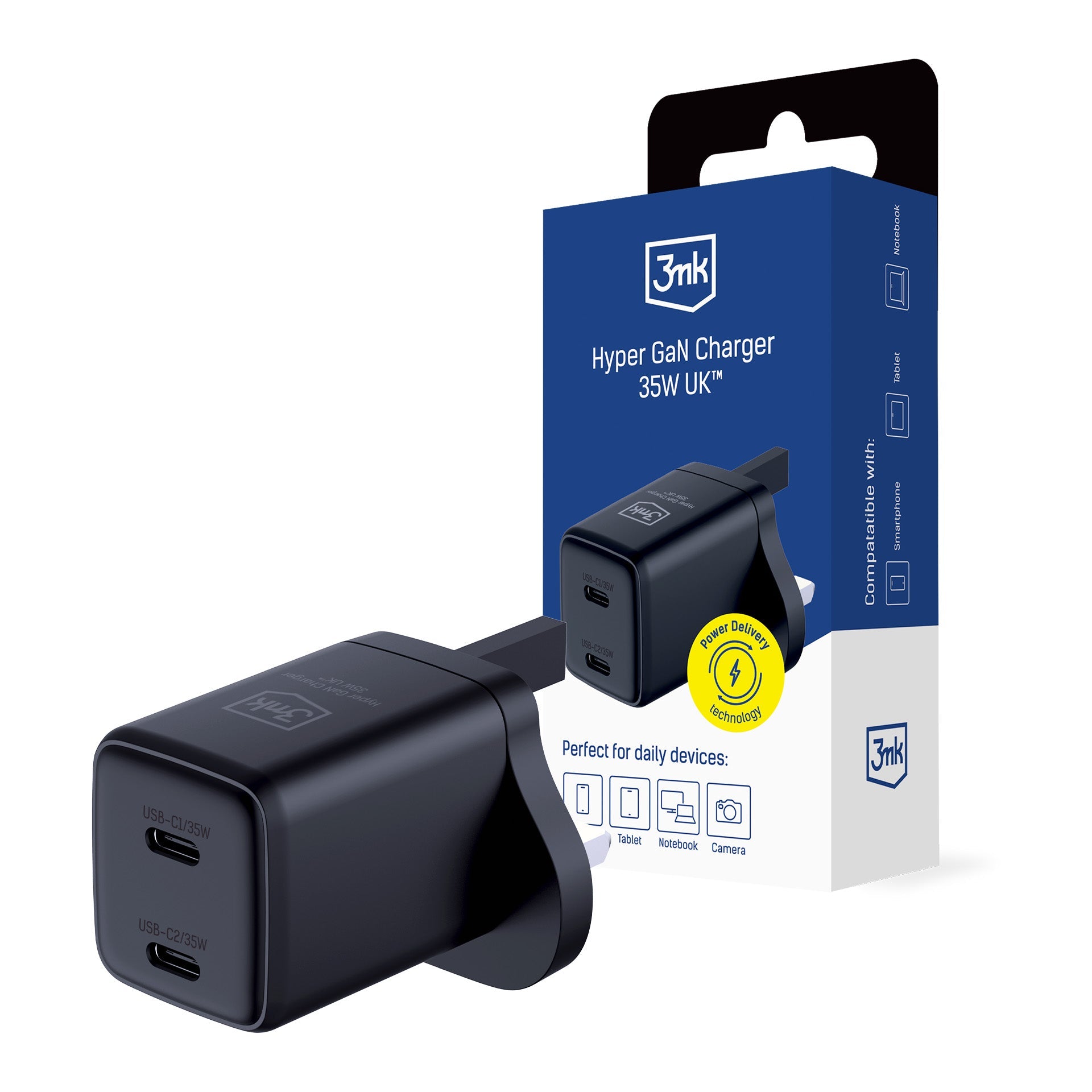 3mk GaN Hyper Charger 35W UK Black