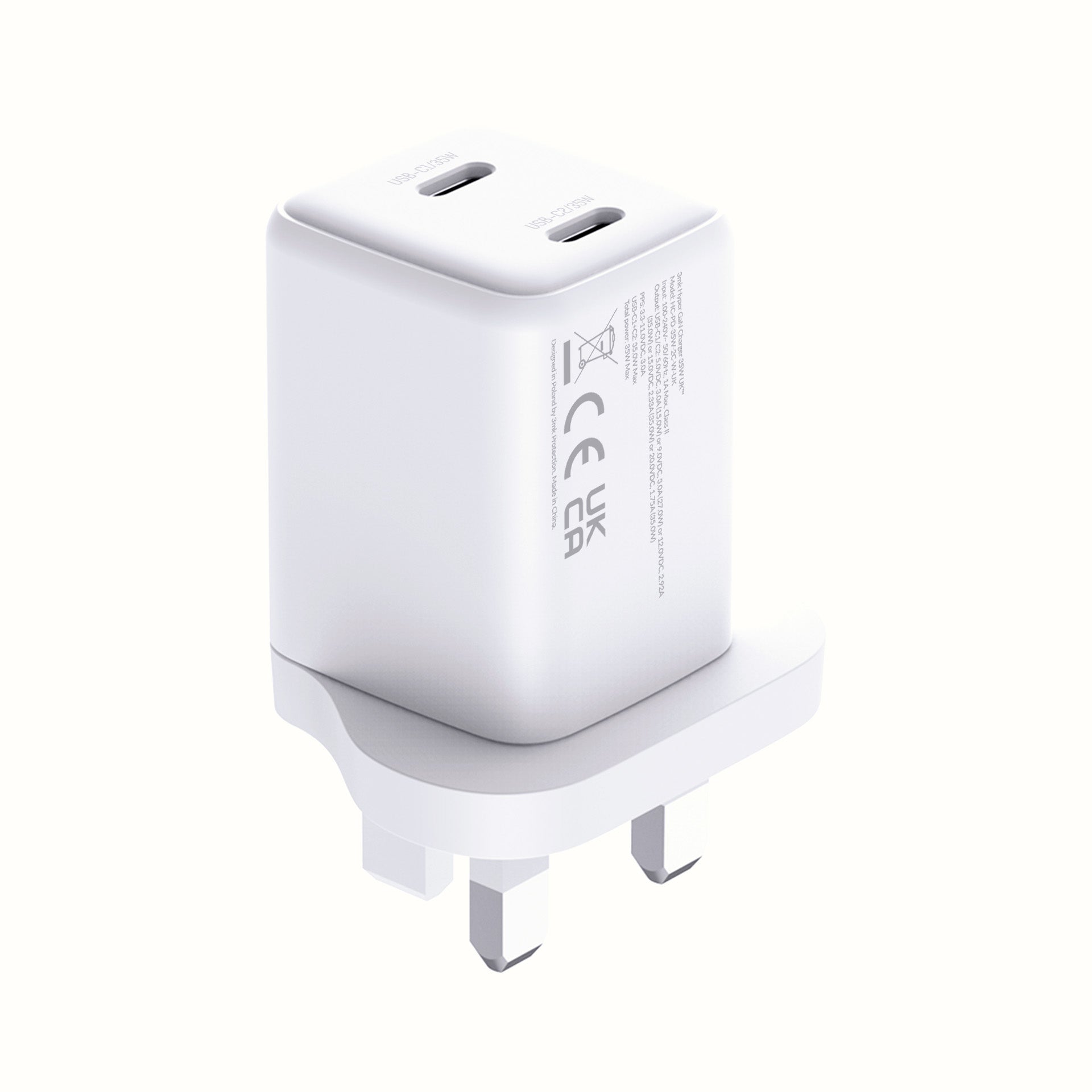 3mk GaN Hyper Charger 35W UK White
