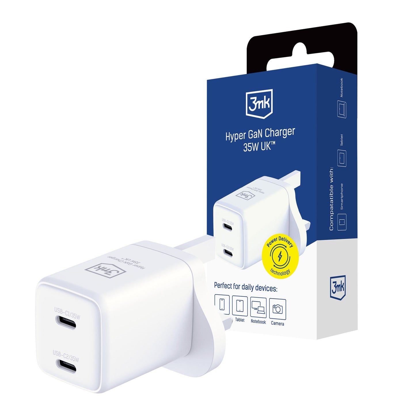 3mk GaN Hyper Charger 35W UK White