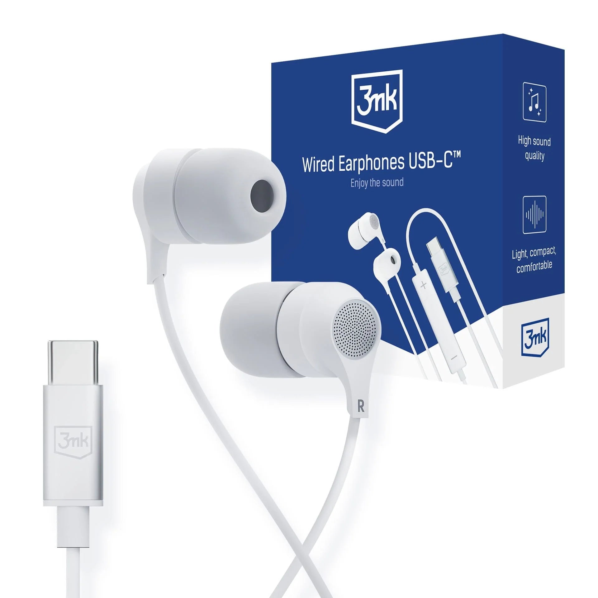 3mk wired earphones usb-c