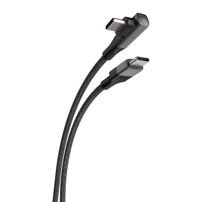 Scosche Strikeline RA USB-C to Right-Angle USB-C Braided Cable Black/Space Gray