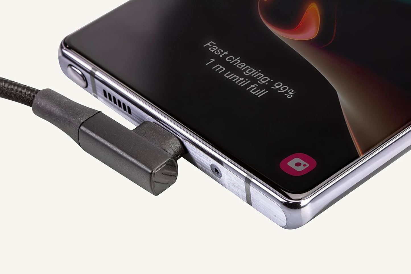 Scosche Strikeline RA USB-C to Right-Angle USB-C Braided Cable Black/Space Gray