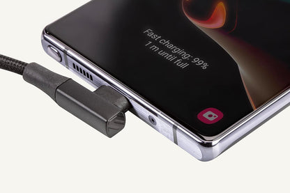 Scosche Strikeline RA USB-C to Right-Angle USB-C Braided Cable Black/Space Gray