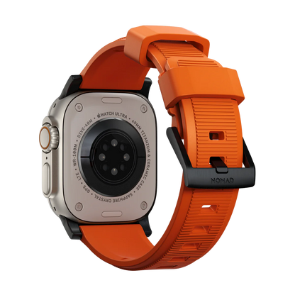 Nomad Rugged Band 46/49mm Ultra Orange w/ Black hardware for Apple Watch