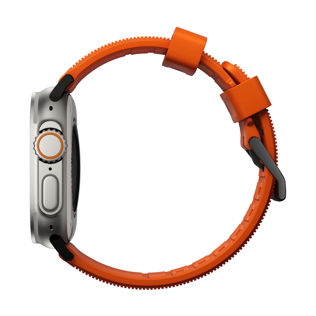 Nomad Rugged Band 46/49mm Ultra Orange w/ Black hardware for Apple Watch